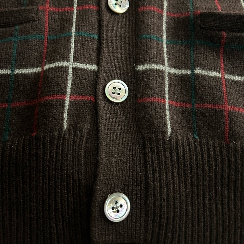 Vintage Polo Ralph Lauren 100% cashmere plaid v-neck cardigan - Picture 7 of 10
